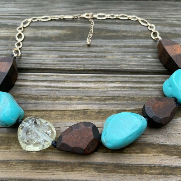 Nordstrom Women Necklace Multi Color WoodPlastic Beads Ladies Jewelry New - Picture 4 of 10